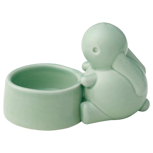 FÖSSTA Tealight holder, green/rabbit IKEA