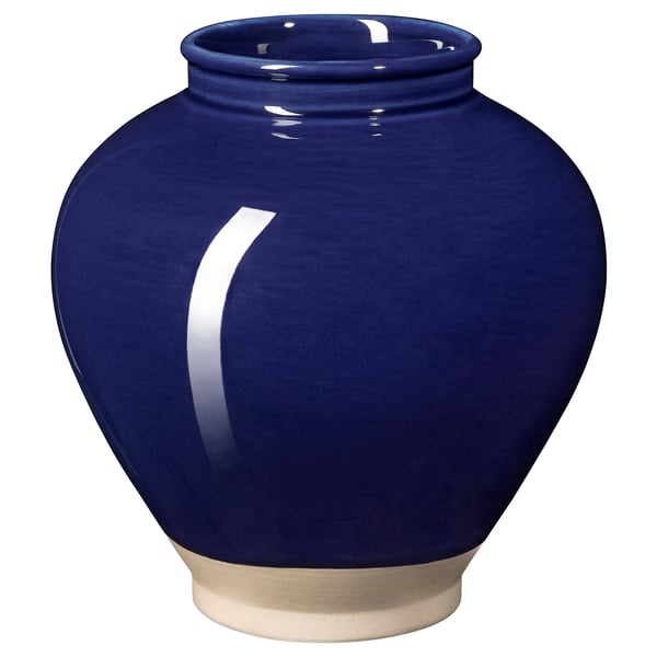 FÖSSTA Vase, blue/glazed, 7 ¾" IKEA