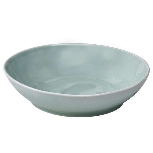 FORELLTETRA Deep plate/bowl, turquoise/gray, 8 ½x7 ½ "