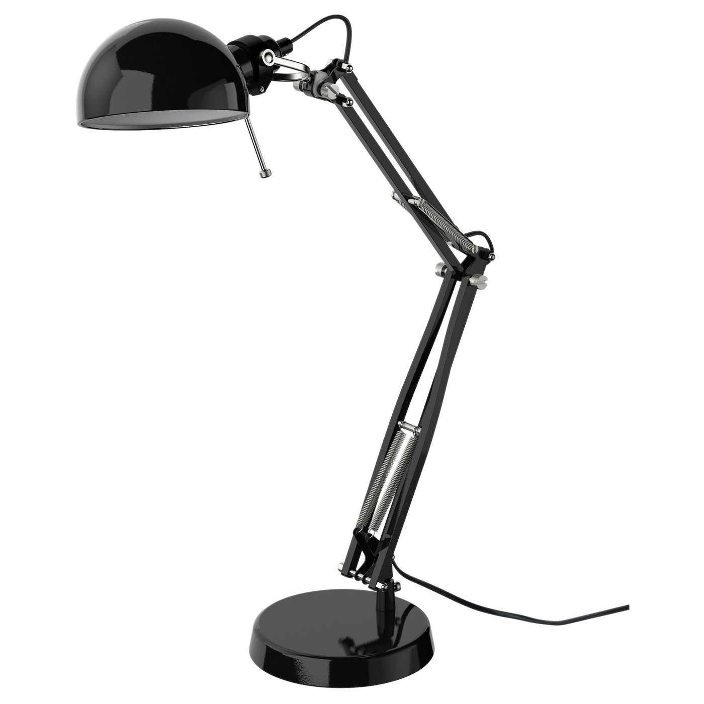 FORSÅ Work lamp with LED bulb, black