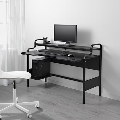 FREDDE Gaming desk, black, 55 1/8x29 1/8x28 3/4 "