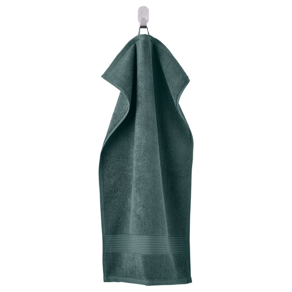 FREDRIKSJÖN Hand towel, gray-turquoise, 16x28 "