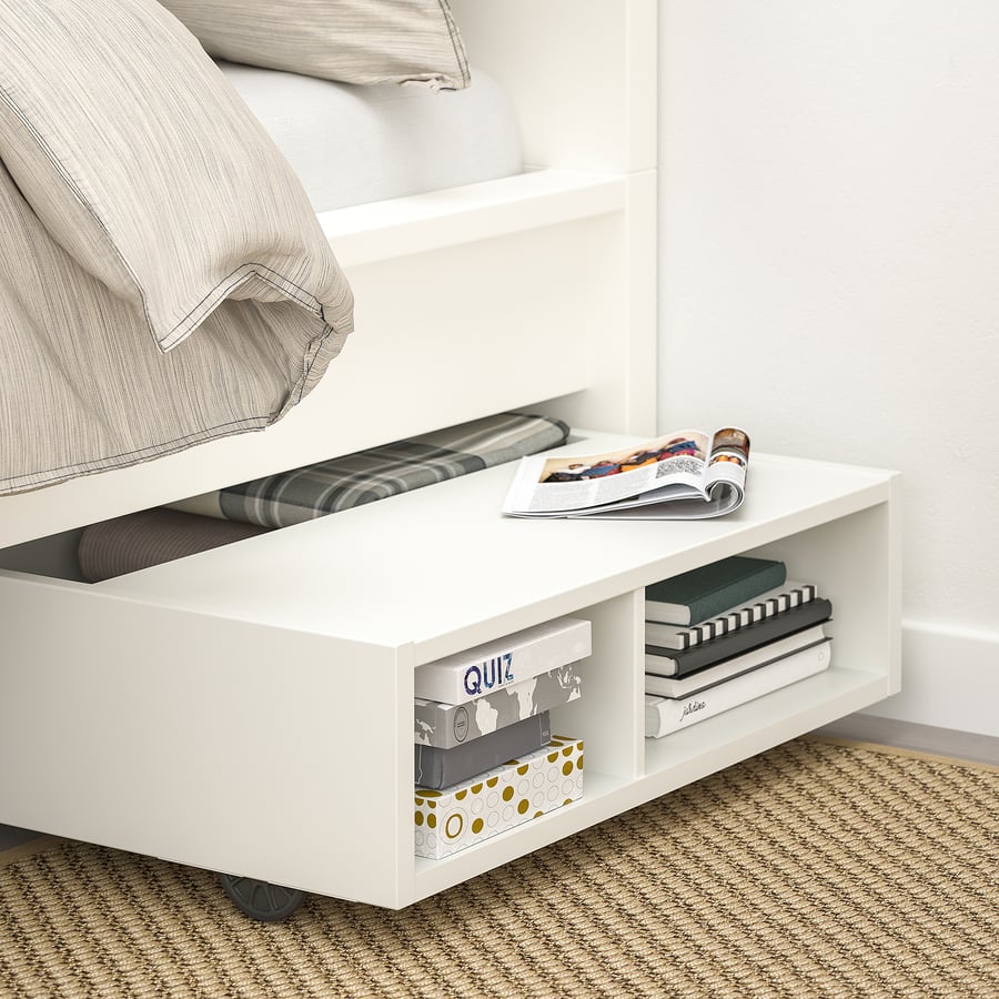 FREDVANG underbed storage/bedside table, white, 231/4x22" IKEA
