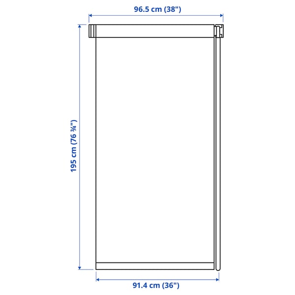 FRIDANS Black-out roller blind, white, 38x76 ¾ "