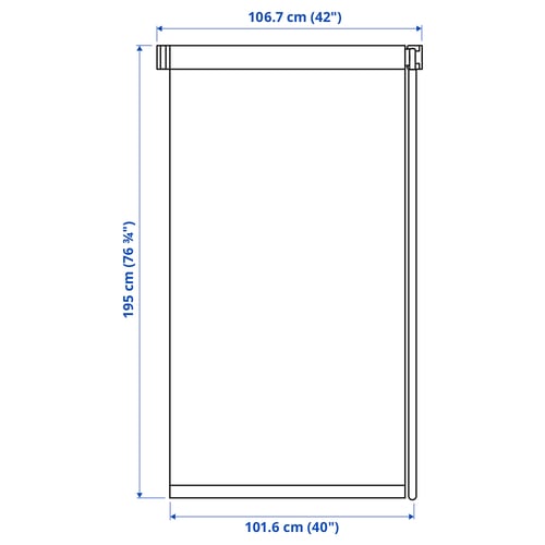 FRIDANS Black-out roller blind, white, 42x76 ¾ "
