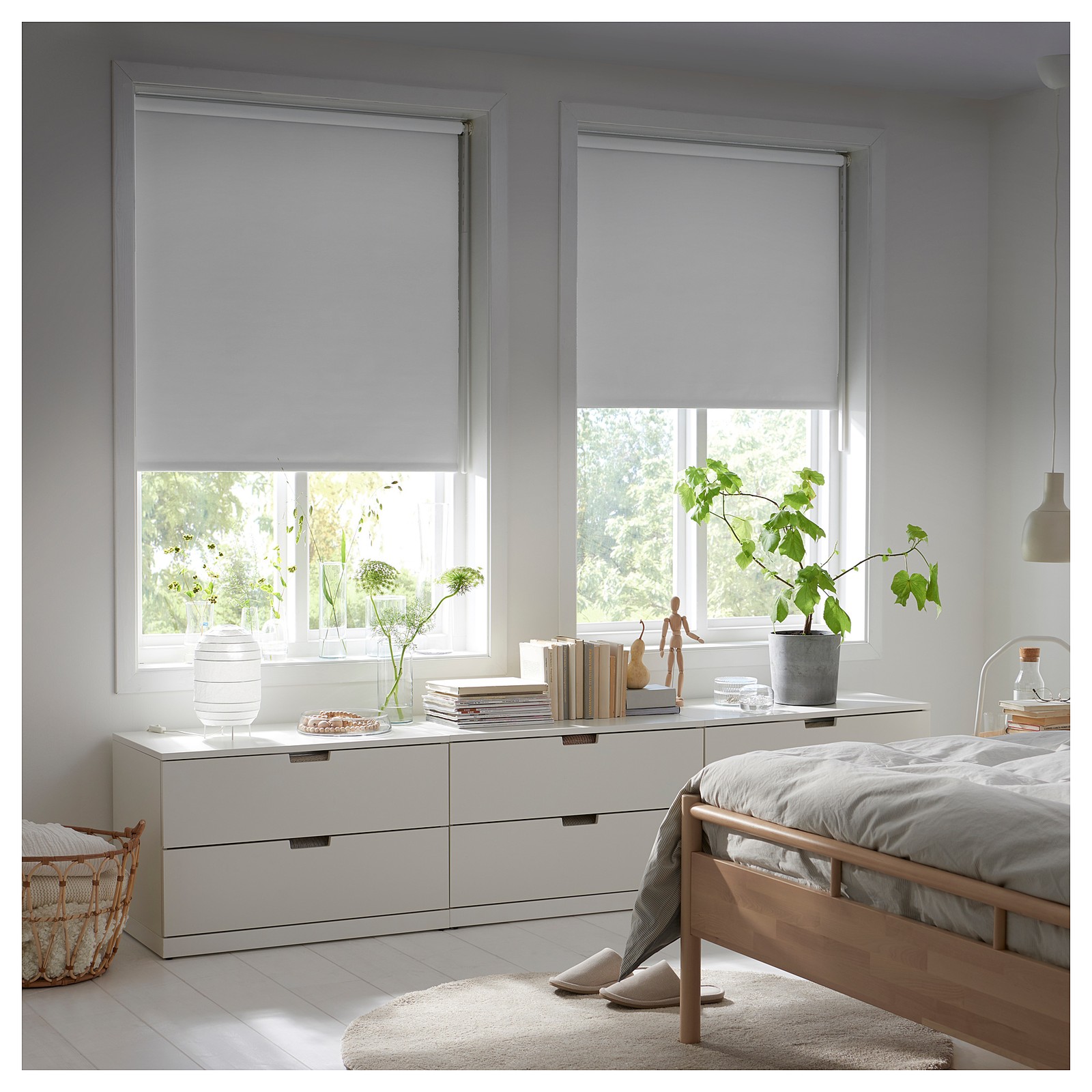 FRIDANS Blackout roller blind, white, 23x76 ¾" IKEA