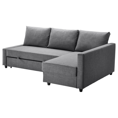 FRIHETEN Sleeper sectional,3 seat w/storage, Skiftebo dark gray