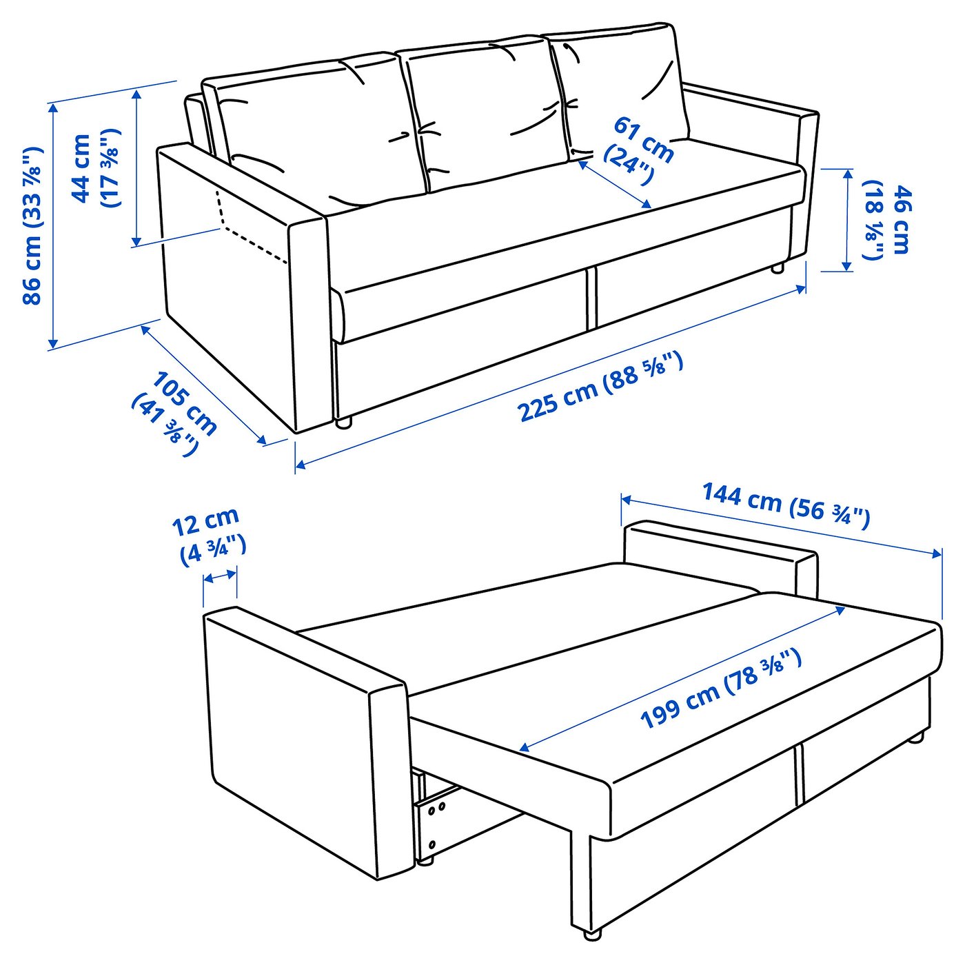 IKEA ソファ FRIHETEN sleeper sofa, Faringe brown-orange - IKEA US