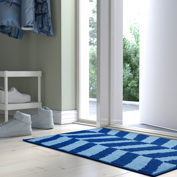 FRIMÄRKE door mat, blue/light blue, 2'0"x2'11" IKEA
