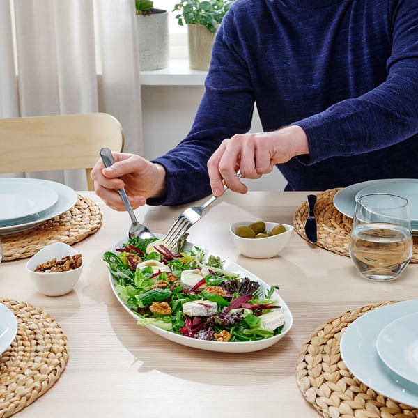 FRÖJDEFULL Serving plate, white, 16x7 "