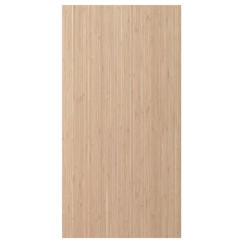Natural bamboo kitchen panel, light colour, rectangular shape, smooth texture.