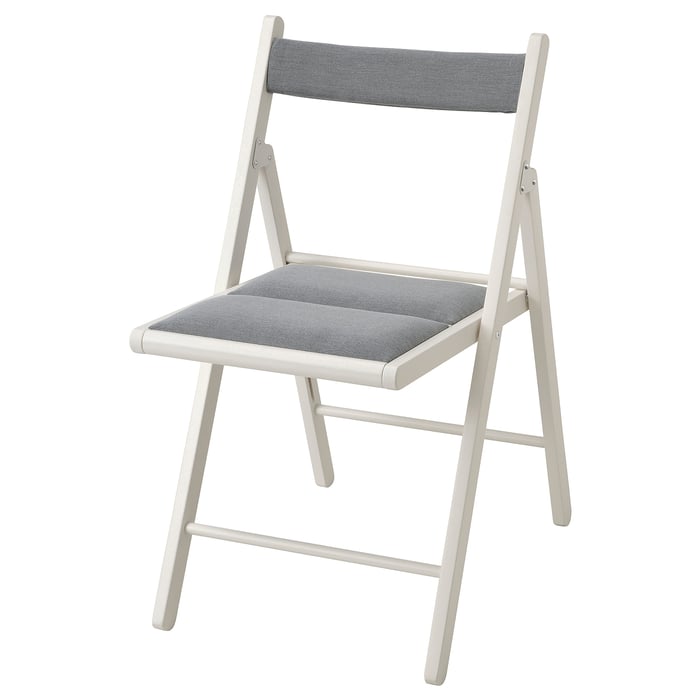 FRÖSVI folding chair, white/Knisa light gray IKEA