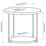 FRÖTORP Side table, anthracite marble effect/black glass, 18 7/8 "
