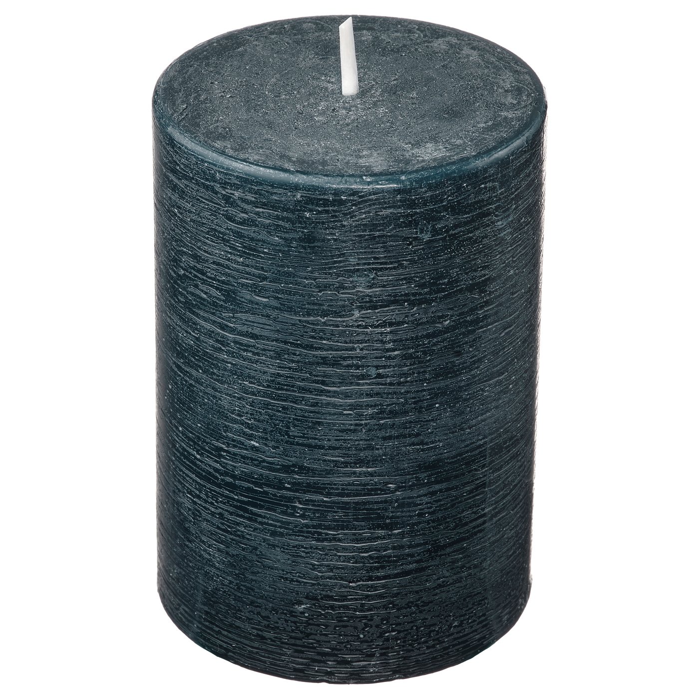 Scented Pillar Candle, Vetiver & Geranium/Black-Turquoise