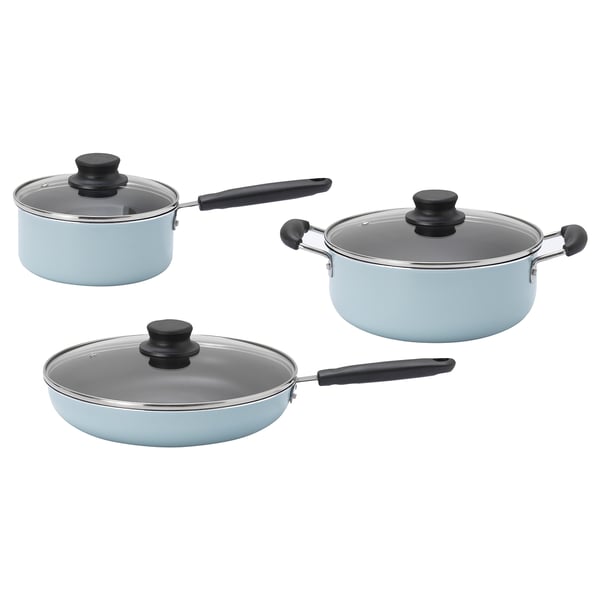 Fryser 6 Piece Cookware Set Turquoise Ikea