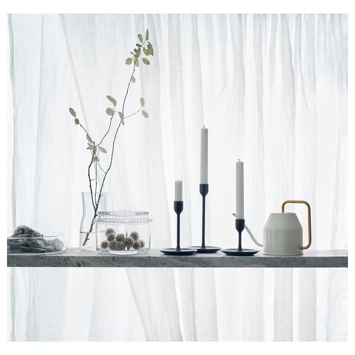 FULLTALIG candlestick, set of 3, black IKEA