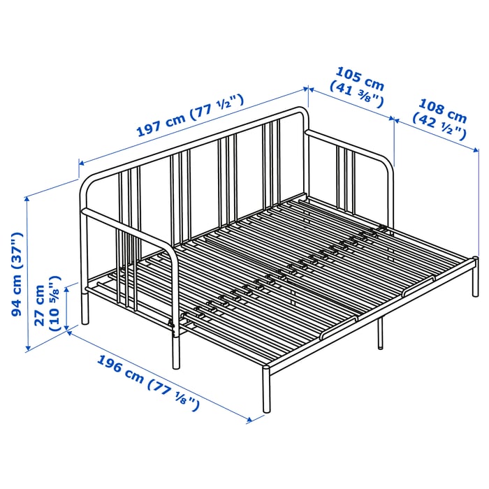 FYRESDAL Daybed frame, black, Twin IKEA
