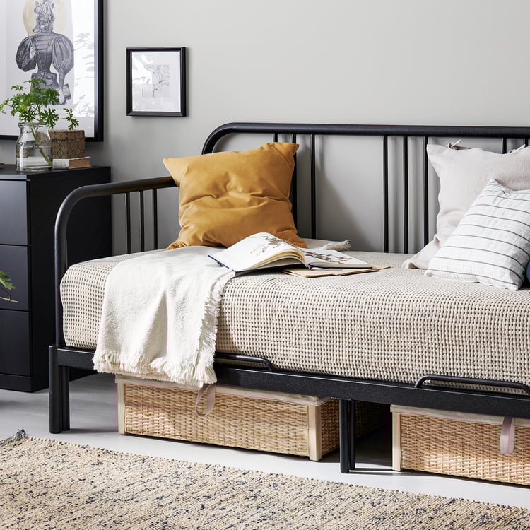 FYRESDAL Daybed with 2 mattresses, black, Meistervik firm, Twin IKEA