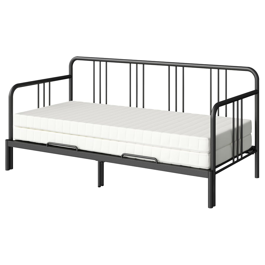 FYRESDAL Daybed with 2 mattresses, black/Meistervik firm, Twin IKEA
