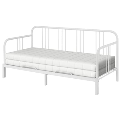 FYRESDAL Daybed with 2 mattresses, white/Åsvang medium firm, Twin
