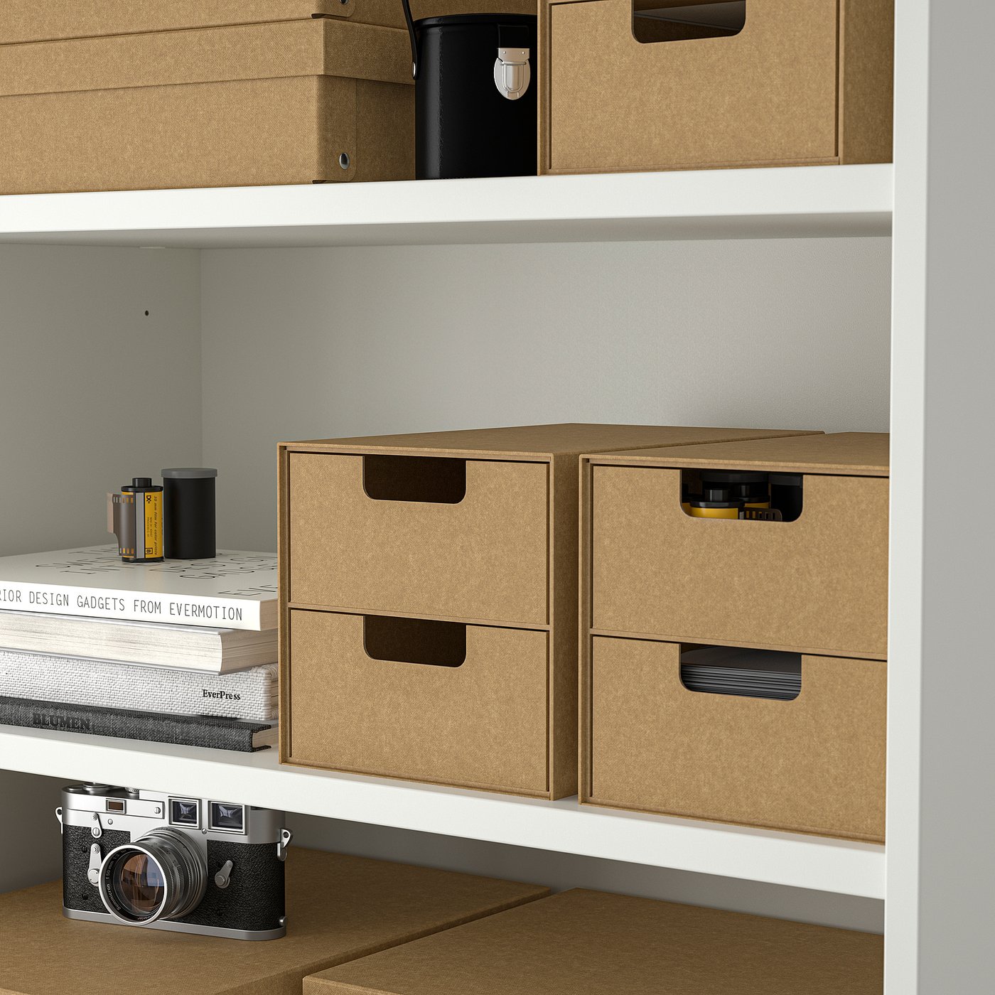 Mini chest with 2 drawers, natural 6