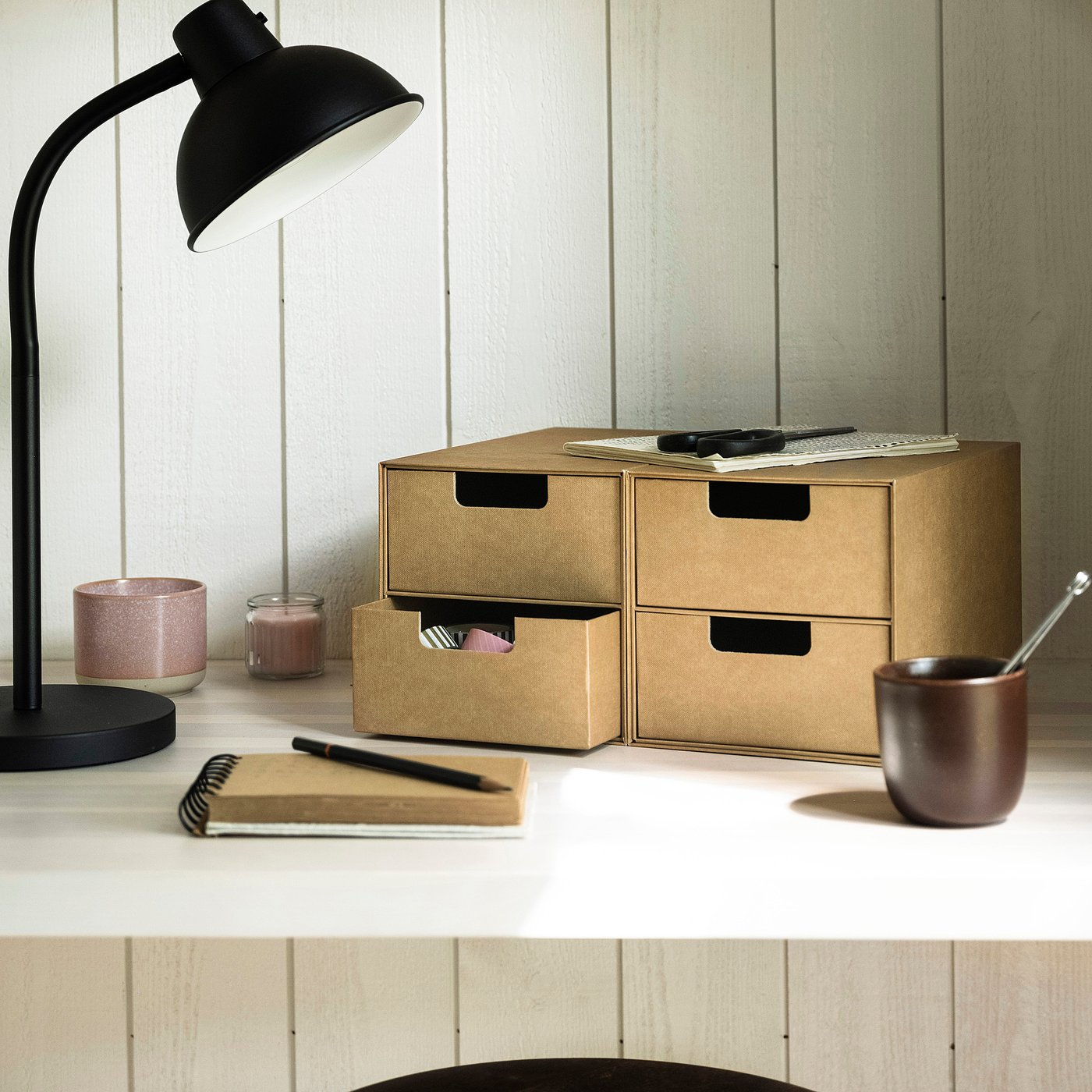 Mini chest with 2 drawers, natural 3