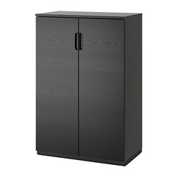 GALANT cabinet with doors, black stained ash veneer