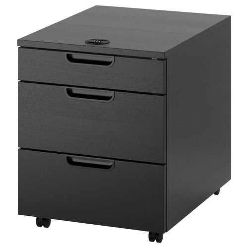 GALANT Drawer unit on casters - black stained ash veneer 17 3/4x21 5/8 "
