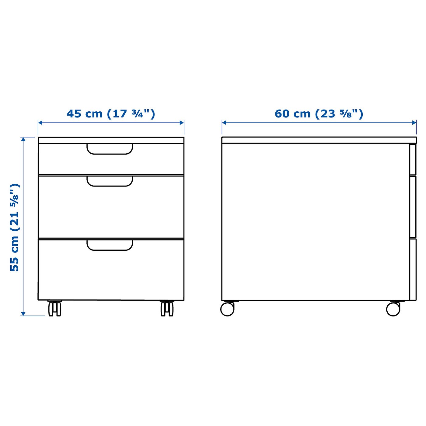 GALANT Drawer unit on casters, white, 17 3/4x21 5/8