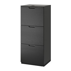 GALANT file cabinet, black stained ash veneer