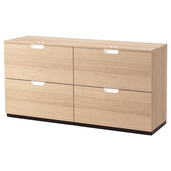 Galant Storage Combination With Filing White Stained Oak 63x31 1 2 Ikea