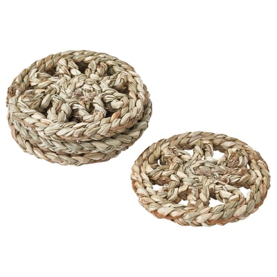 GALLSOPP Coaster, natural/sedge handmade