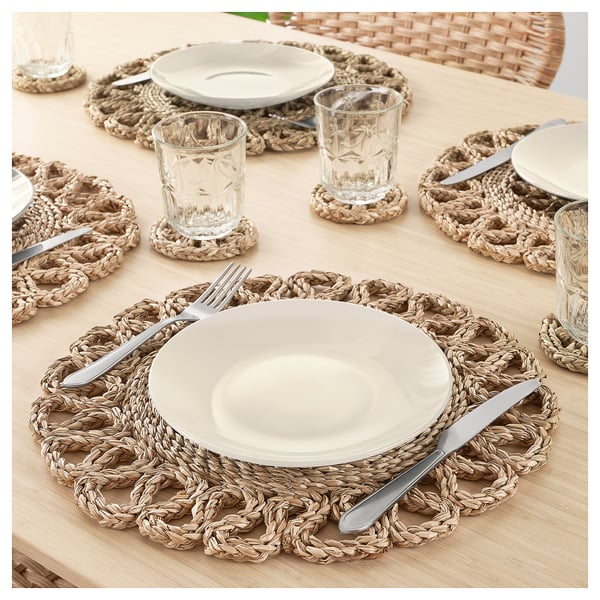 GALLSOPP Placemat, natural/sedge handmade, 14 ½ "
