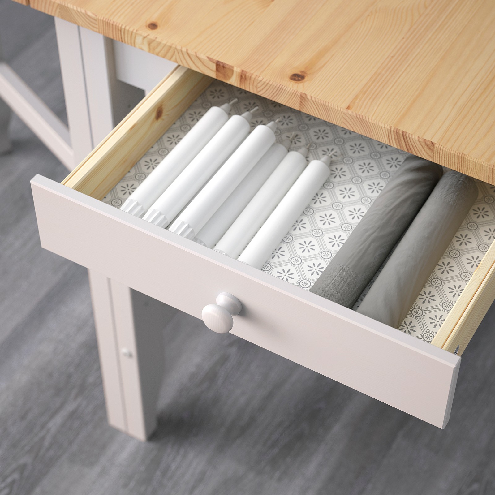 GAMLEBY Gateleg table, light antique stain, gray IKEA