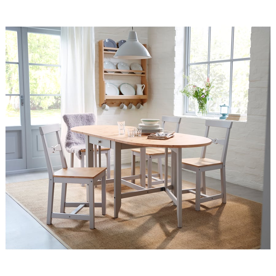 GAMLEBY Gateleg table light antique stain, gray IKEA