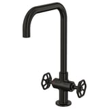 GAMLESJÖN Dual control kitchen faucet, brushed black metal