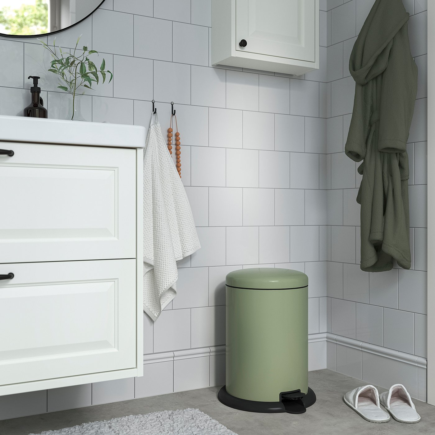 Pedal bin, gray-green 4