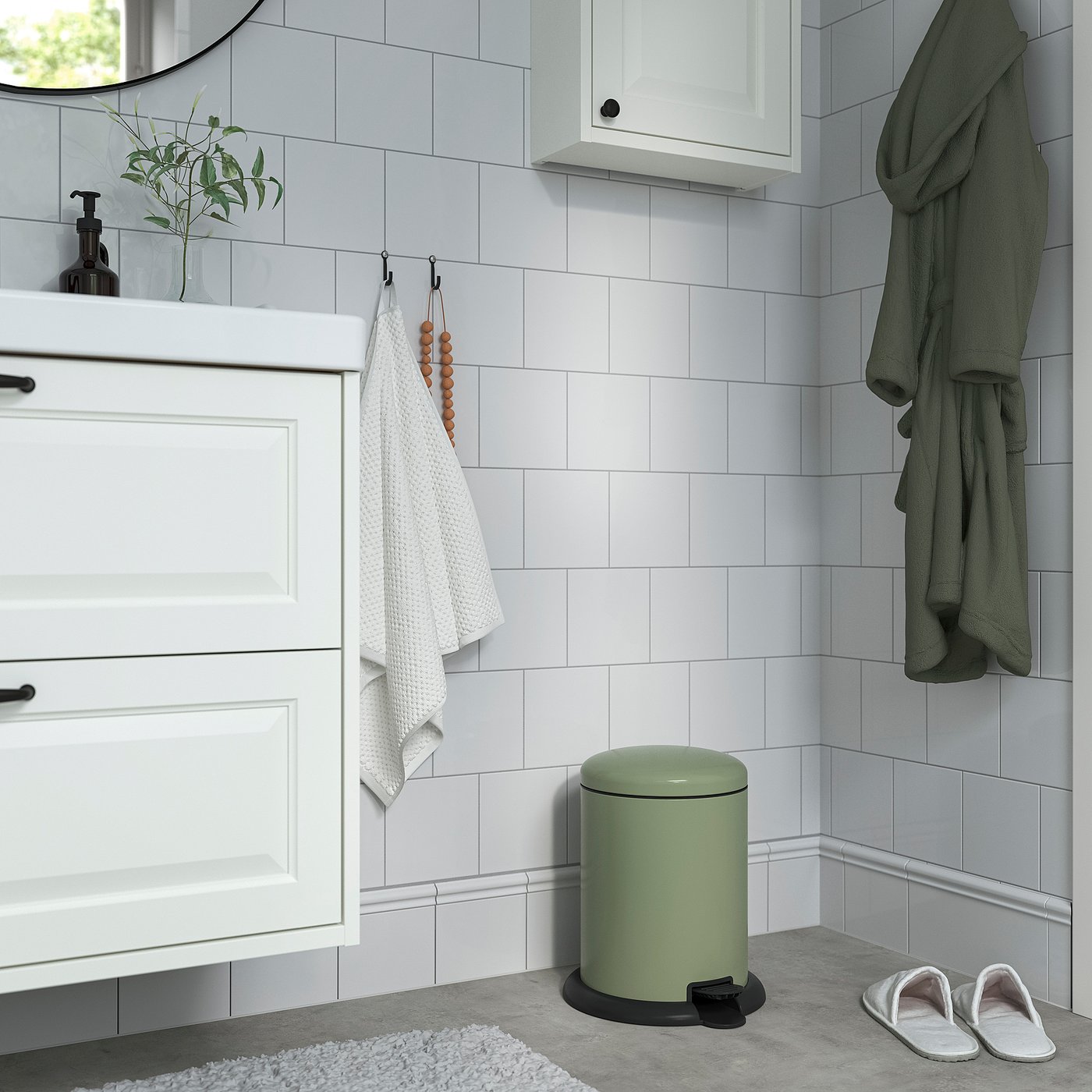 Pedal bin, gray-green 4