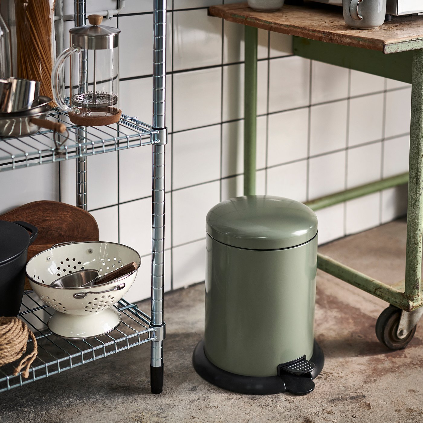 Pedal bin, gray-green 2