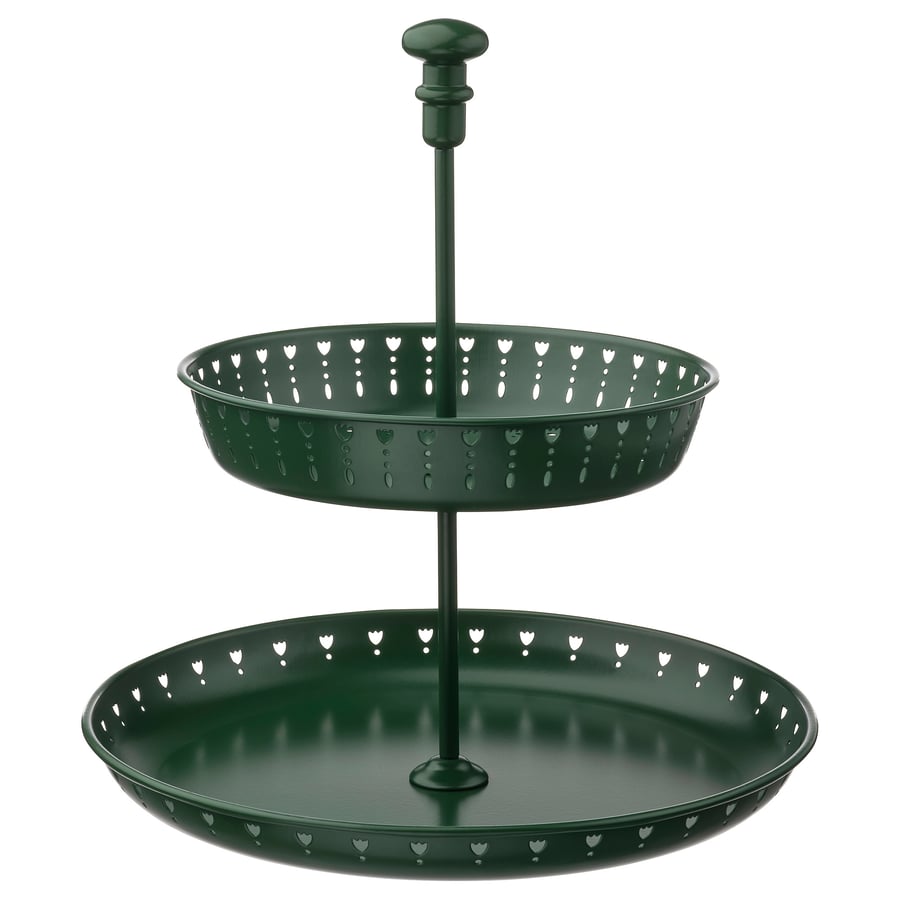 GARNERA Serving stand, two tiers, dark green IKEA