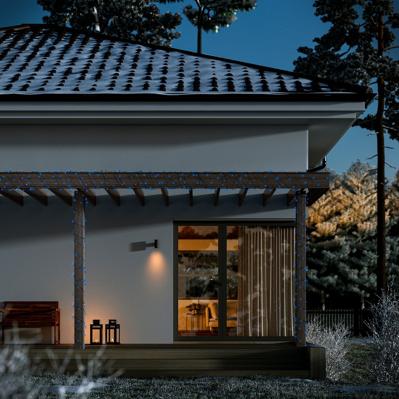 LED lighting chain, adjustable color outdoor 3