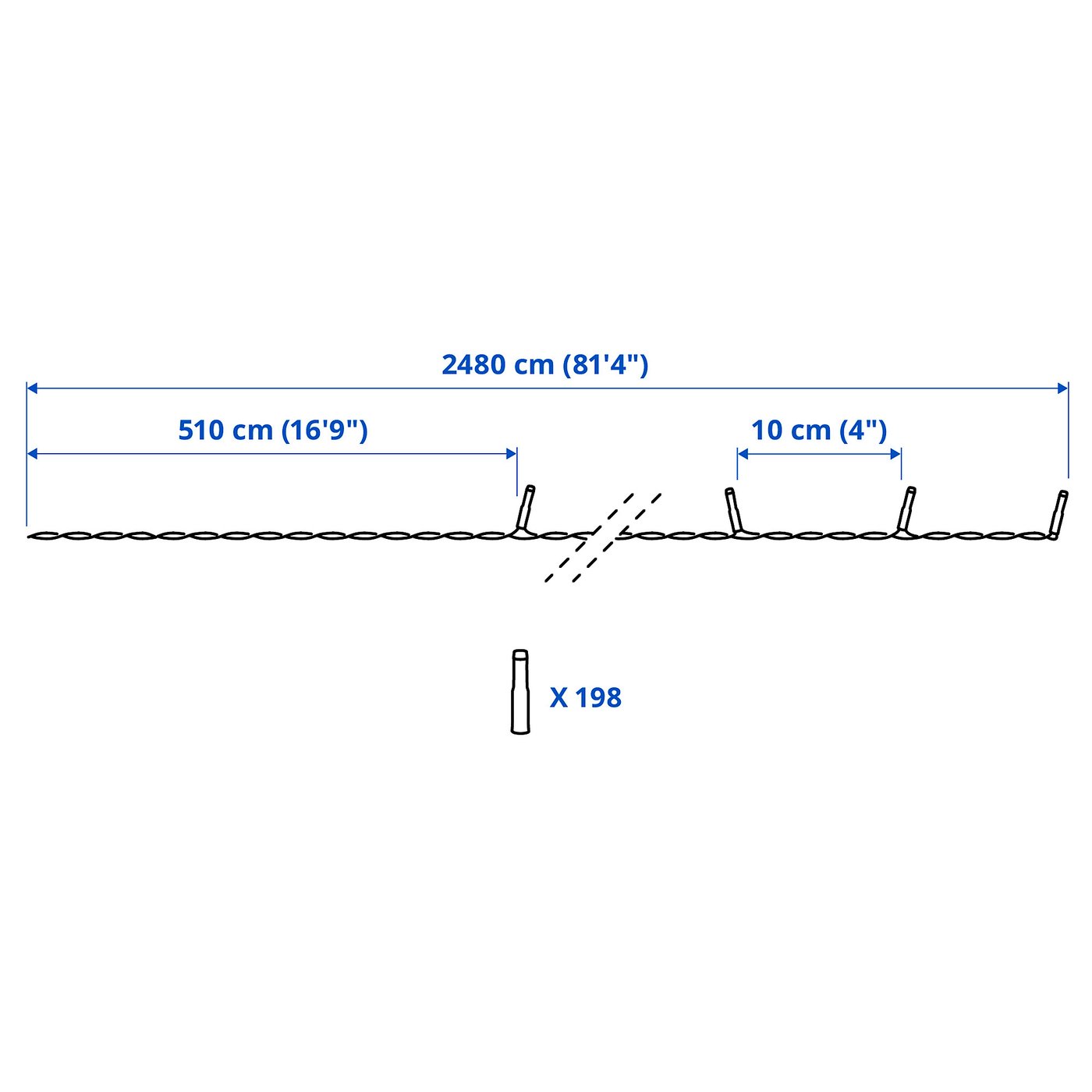 GETKÅL LED lighting chain, adjustable color outdoor, 9763/8