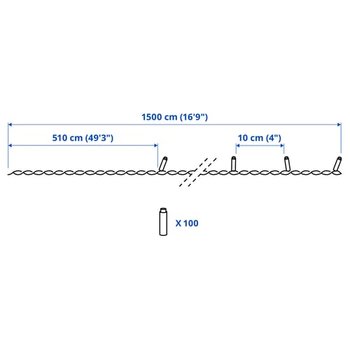 Illustration with measurements for the product: GETKÅL.