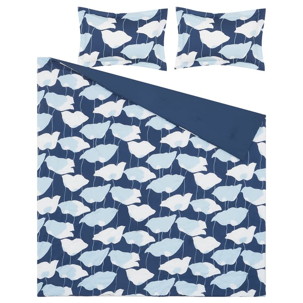 GETRUTA Comforter set, blue/white, King