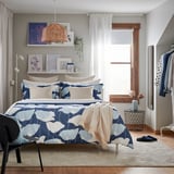GETRUTA Comforter set, blue/white, King