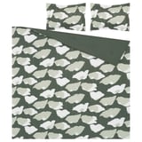 GETRUTA Comforter set, green/white, Full/Queen