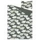 GETRUTA duvet set, dark green with white flowers, cotton/viscose, rectangular, floral pattern.