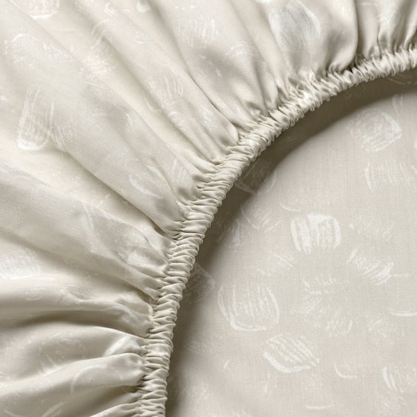 GINSTFÄLTMAL Sheet set, beige/white, Twin