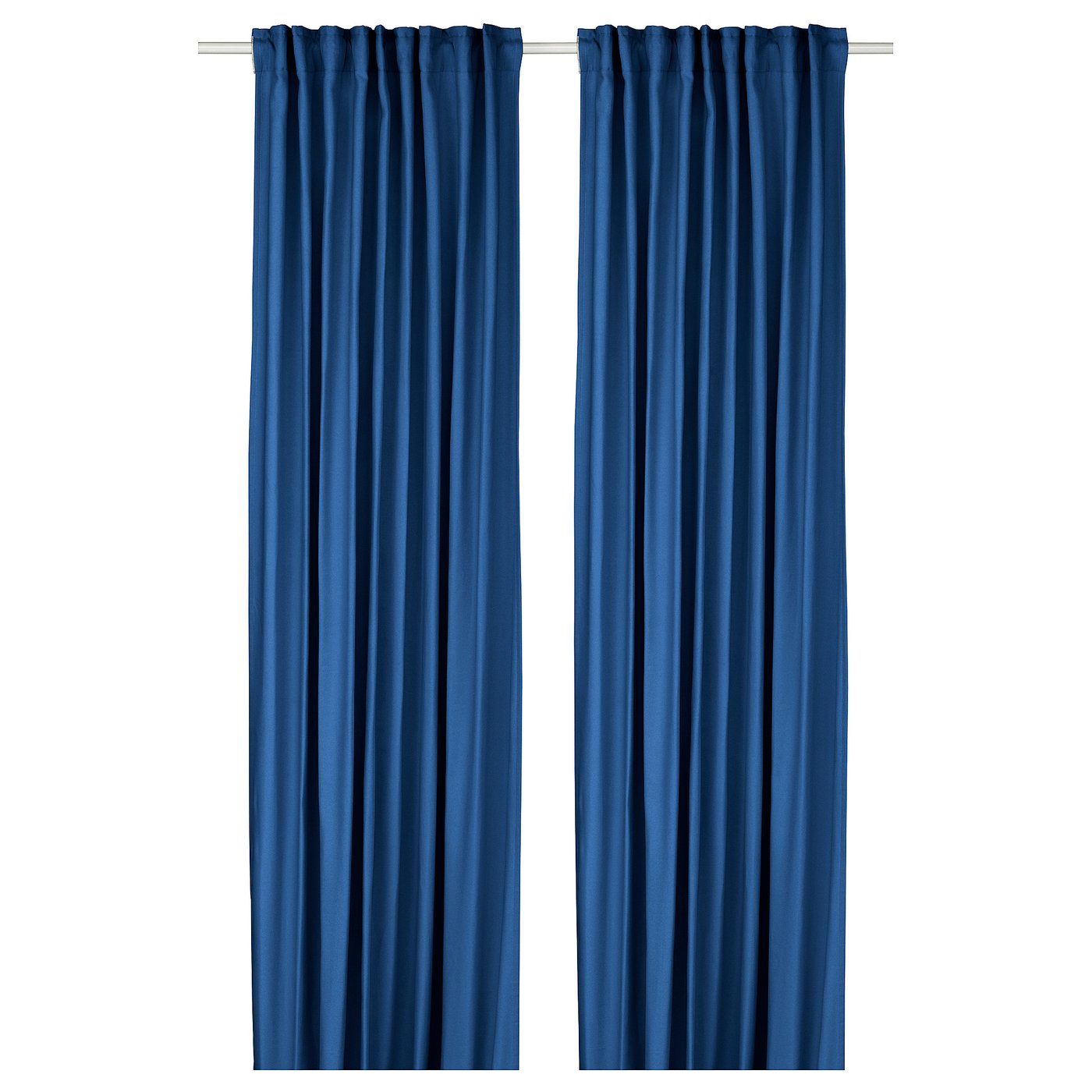 Curtains, 1 Pair, Dark Blue/With Heading Tape