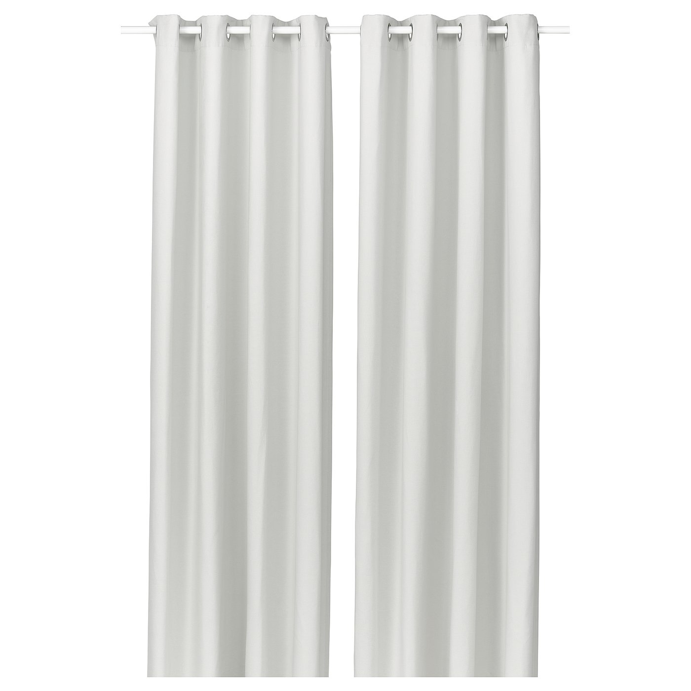 Curtains, 1 Pair, White/With Eyelets